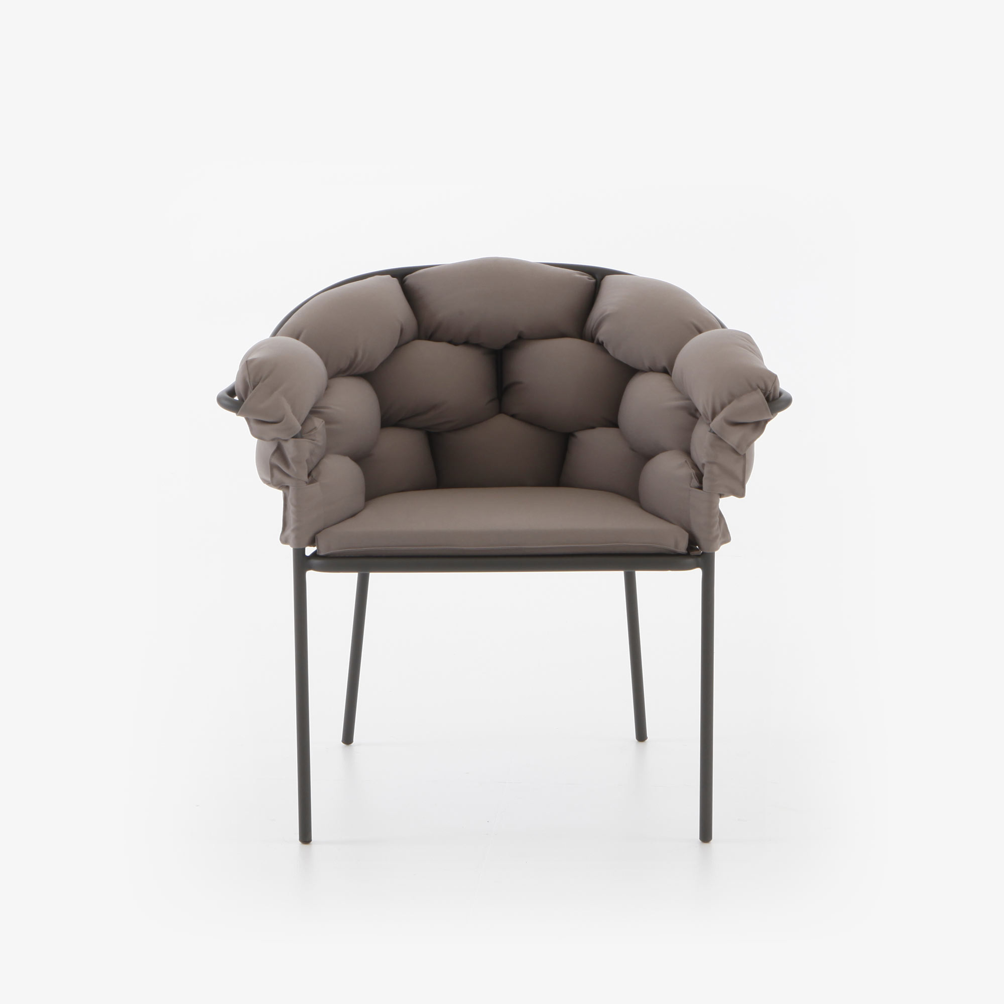 Image CHAIR WITH ARMS TAUPE / CHARCOAL STRUCTURE 