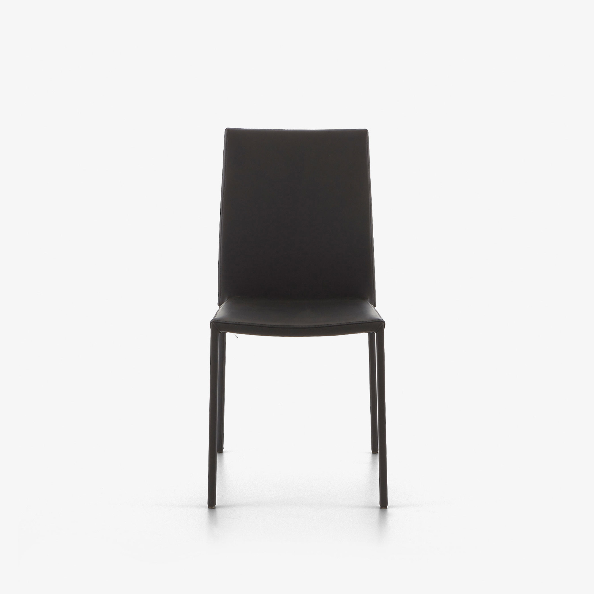 Image DINING CHAIR BLACK LEATHER 