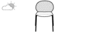 DINING CHAIR OUTDOOR BLACK LACQUERED BASE
