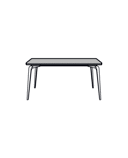 RECTANGULAR DINING TABLE WHITE LACQUERED BASE 