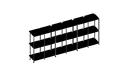 BOOKCASE - H 88 (34" 3/4) 3 MODULES BLACK LACQUER