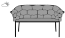 LOVESEAT TAUPE / CHARCOAL STRUCTURE 