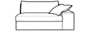 LEFT-ARM LOVESEAT WITH ARMREST B 