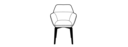 CHAIR WITH ARMS BLACK STAINED BEECH BASE 
