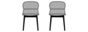 SET OF 2 DINING CHAIRS - SILVIA FABRIC-LIGHT GREY 