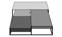 LOW TABLE LARGE TOPS IN GOLDEN BRASS ASPECT STEEL