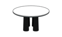 DINING TABLE WHITE CARRARA MARBLE BASE IN BLACK STAINED ASH