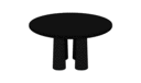 DINING TABLE BASE IN BLACK STAINED ASH
