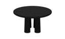 DINING TABLE WALNUT BASE IN BLACK STAINED ASH