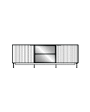 SIDEBOARD WITH GLASS DOOR 3 DOORS