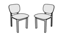 SET OF 2 DINING CHAIRS WHITENED OAK ECRU