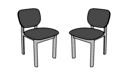SET OF 2 DINING CHAIRS WHITENED OAK NOISETTE