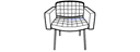 CHAIR WITH ARMS CHROMED BASE 