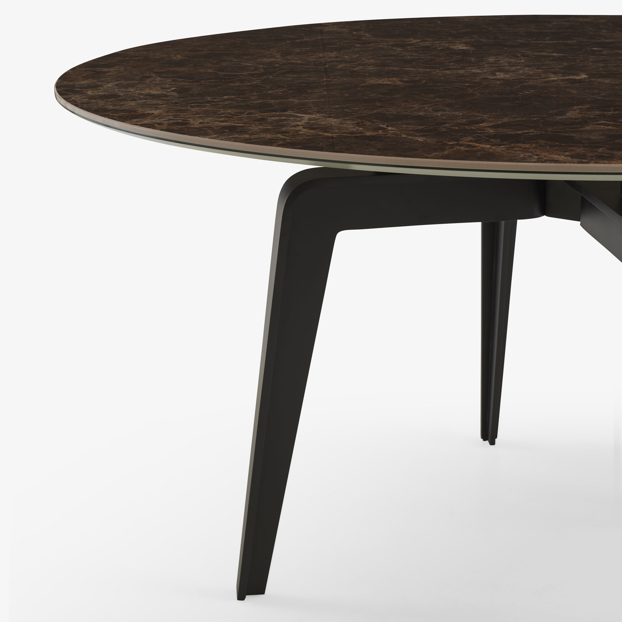 Image Round dining table black lacquered base  3