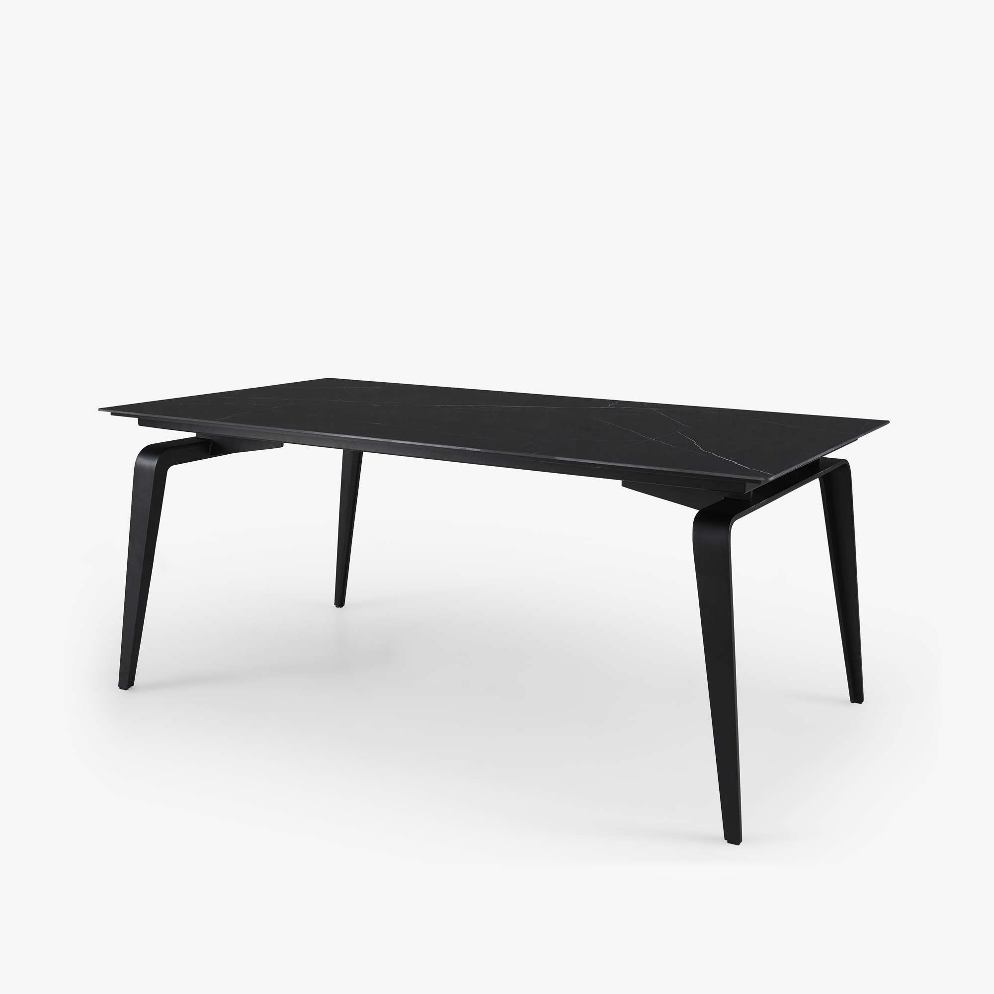 Image Rectangular dining table black lacquered base  2