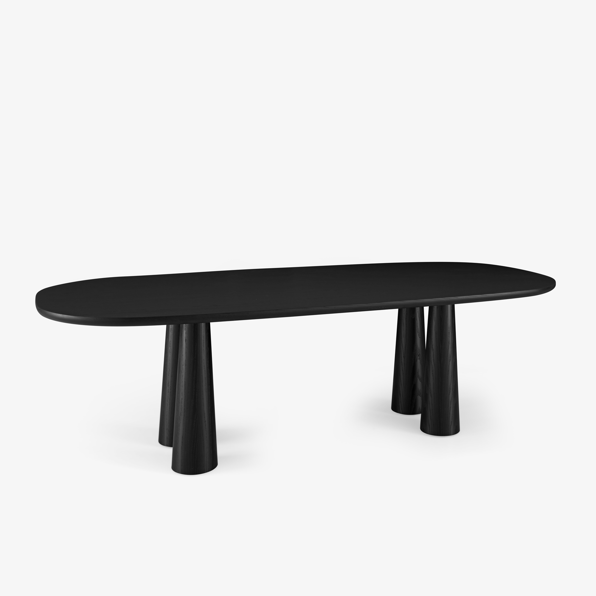 Image Mesa de comedor fresno teñido negro patas de fresno teñido negro 3