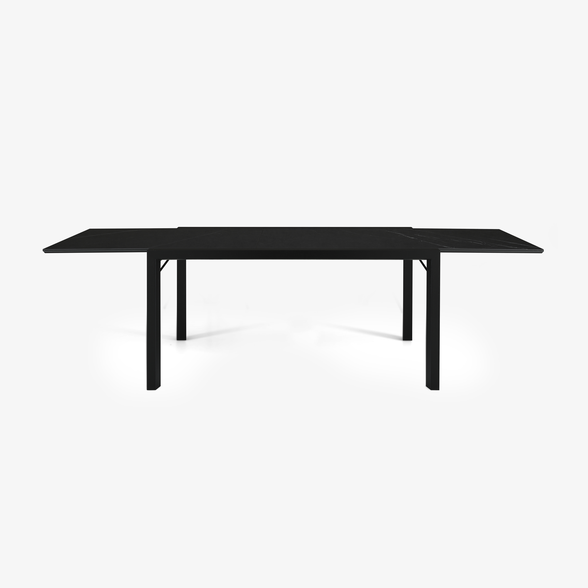 Image Mesa de comedor tablero gres ceramico marquinia patas de fresno teñido negro 4