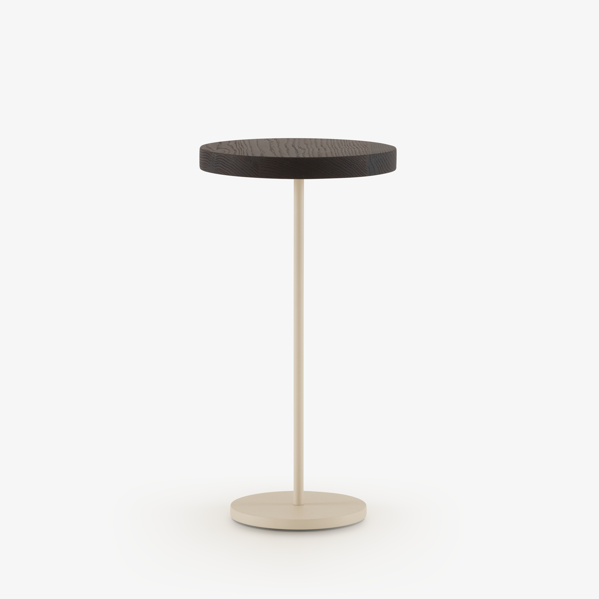 Image Pedestal table base textured beige lacquer  1