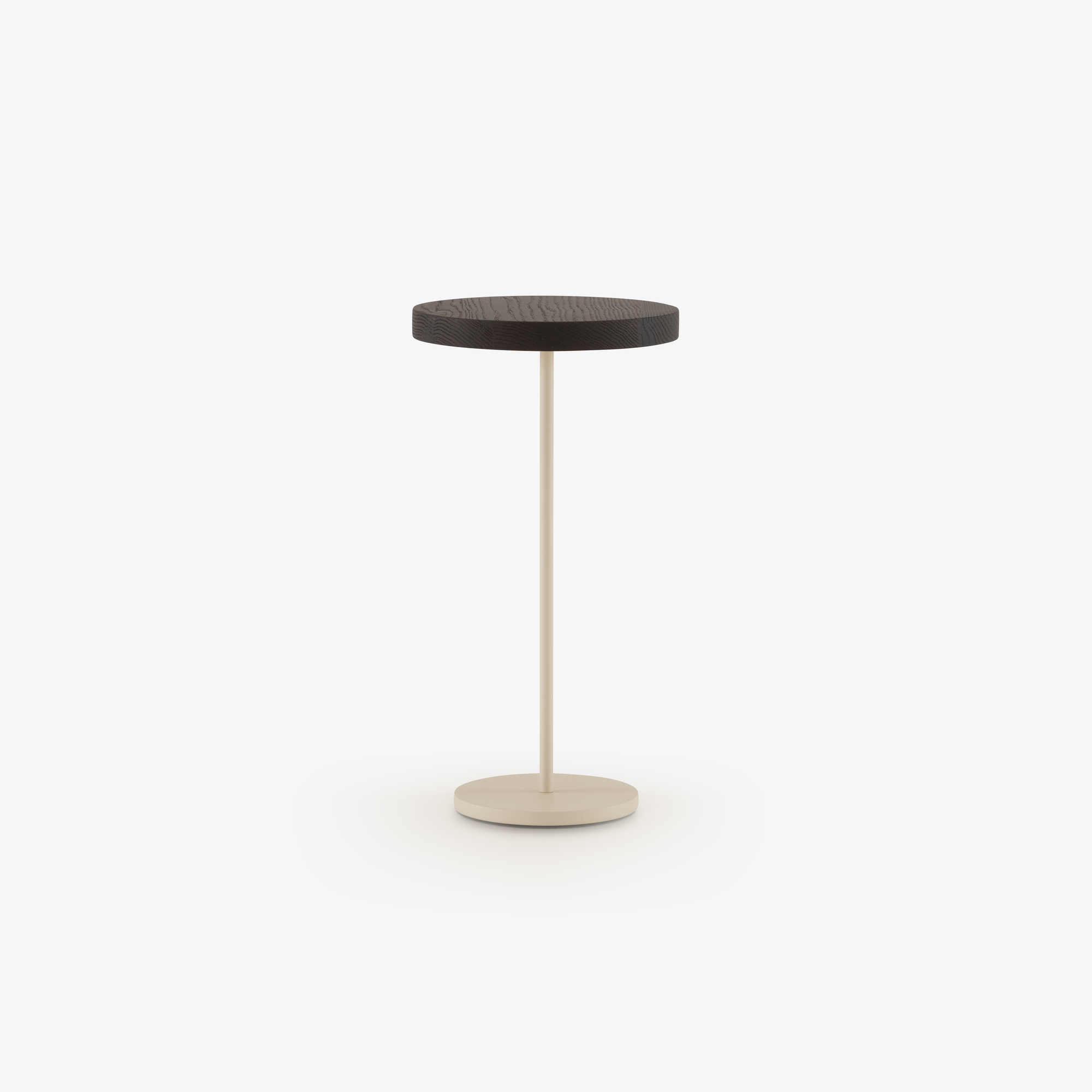 Image PEDESTAL TABLE BASE TEXTURED BEIGE LACQUER 