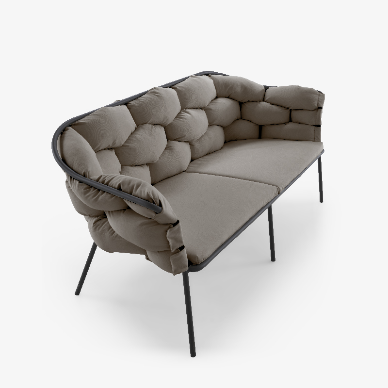 Image Sofa 2 plazas taupe / estructura charbon  3