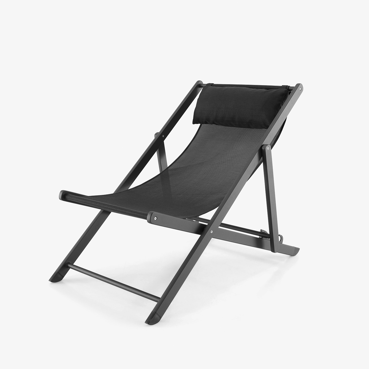 Image Set of 2 deck chairs onyx (black)  2