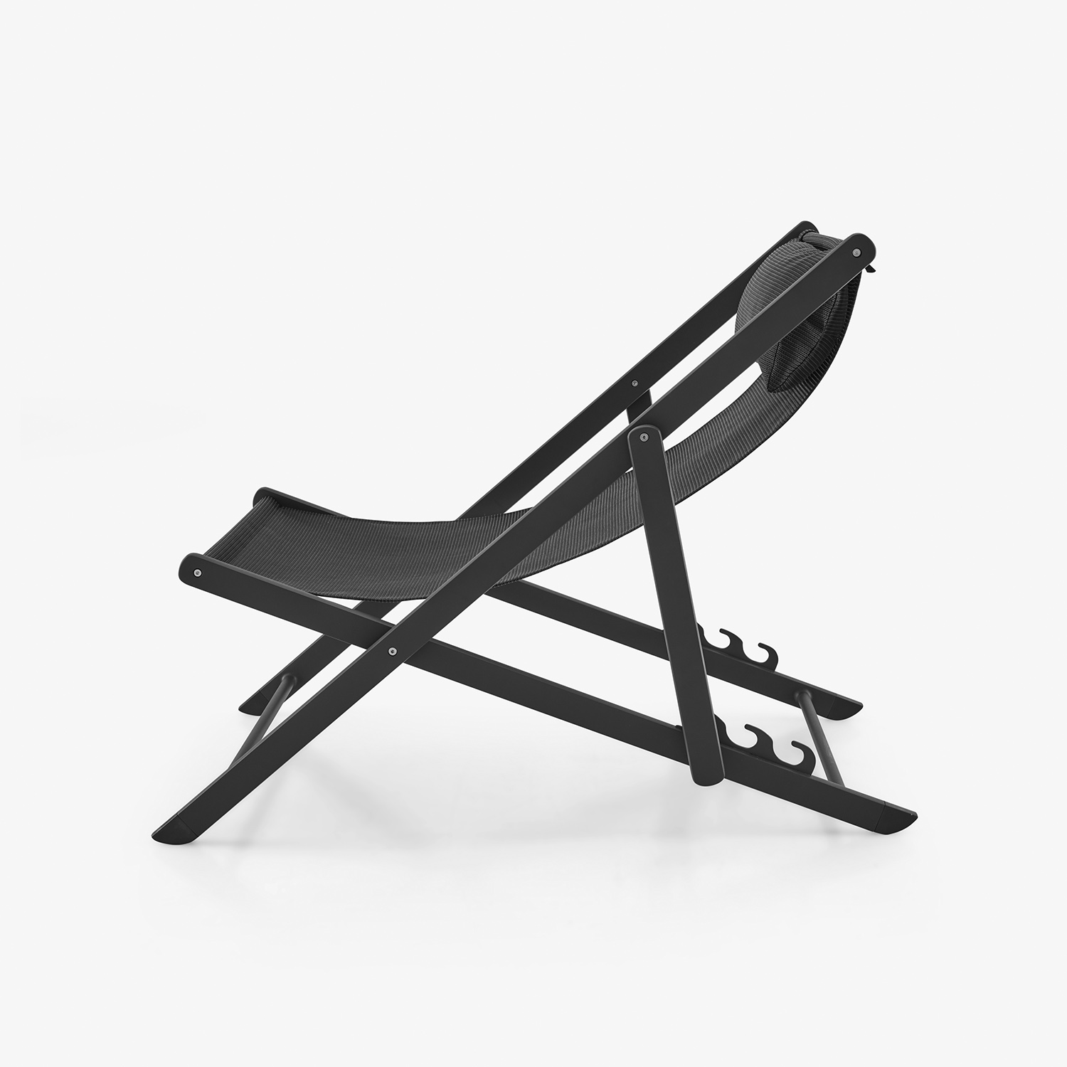 Image Set of 2 deck chairs onyx (black)  3