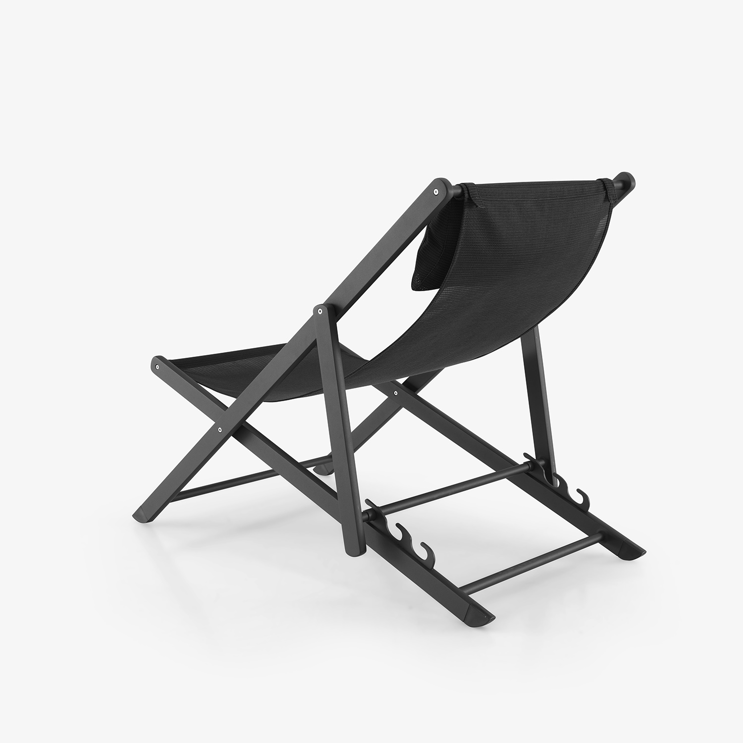 Image Set of 2 deck chairs onyx (black)  4