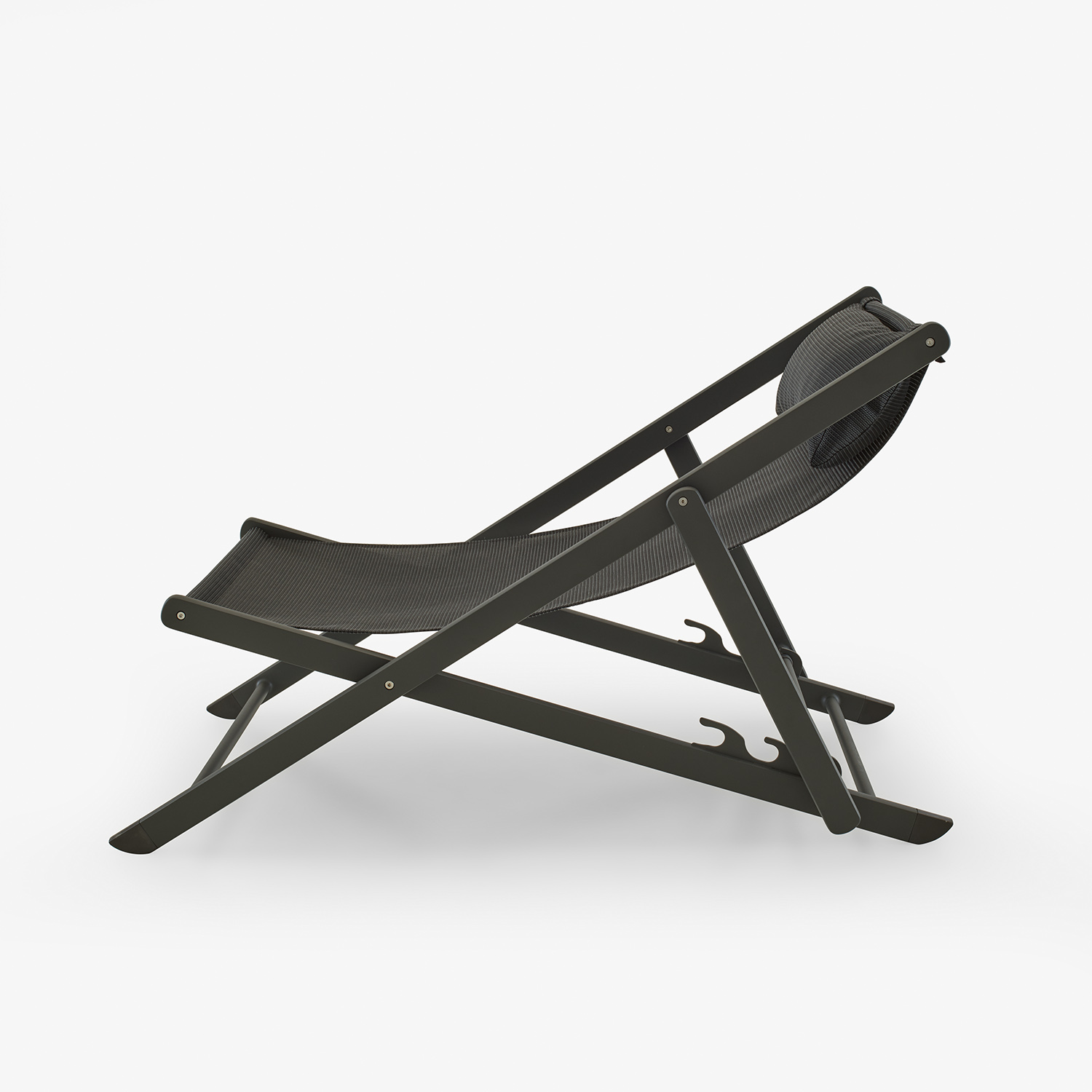 Image Set of 2 deck chairs onyx (black)  5