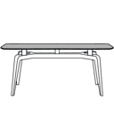 TABLE DE REPAS - FORME TONNEAU PLATEAU GRÈS CÉRAME 