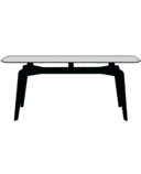 TABLE DE REPAS - FORME TONNEAU PIÉTEMENT LAQUÉ NOIR 